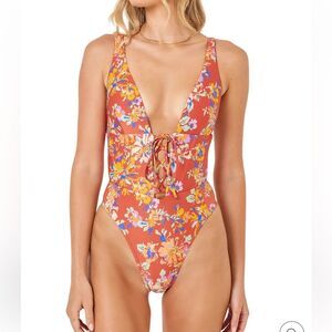 L*SPACE Printed Belle One-Piece Swimsuit Size XS